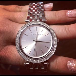 Michael Kors Silver “Darci” Watch w/ Petit Stones